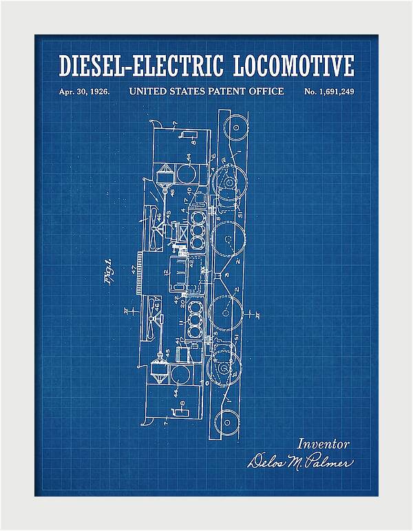 Diesel Electric Locomotive Blueprint Patent Us1691249