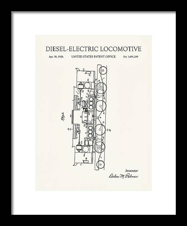 Diesel Electric Locomotive Minimalist Patent Us1691249