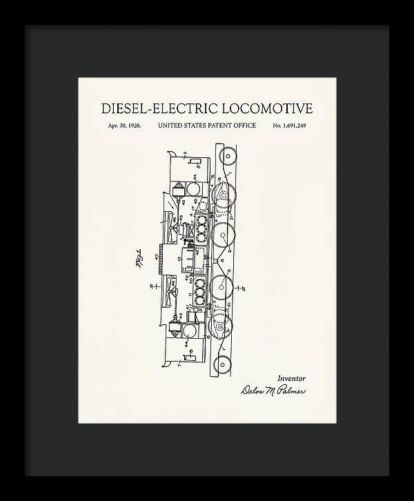 Diesel Electric Locomotive Minimalist Patent Us1691249