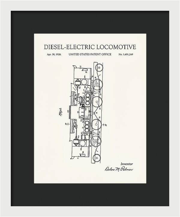 Diesel Electric Locomotive Minimalist Patent Us1691249