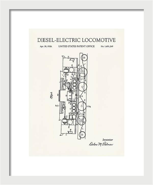 Diesel Electric Locomotive Minimalist Patent Us1691249