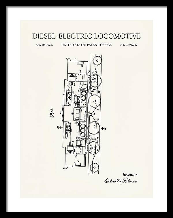 Diesel Electric Locomotive Minimalist Patent Us1691249