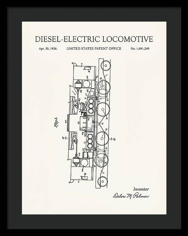 Diesel Electric Locomotive Minimalist Patent Us1691249
