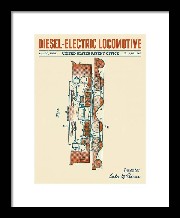 Diesel Electric Locomotive Retro Patent Us1691249