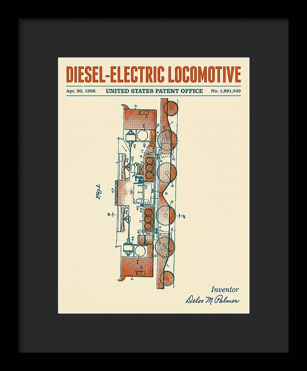 Diesel Electric Locomotive Retro Patent Us1691249