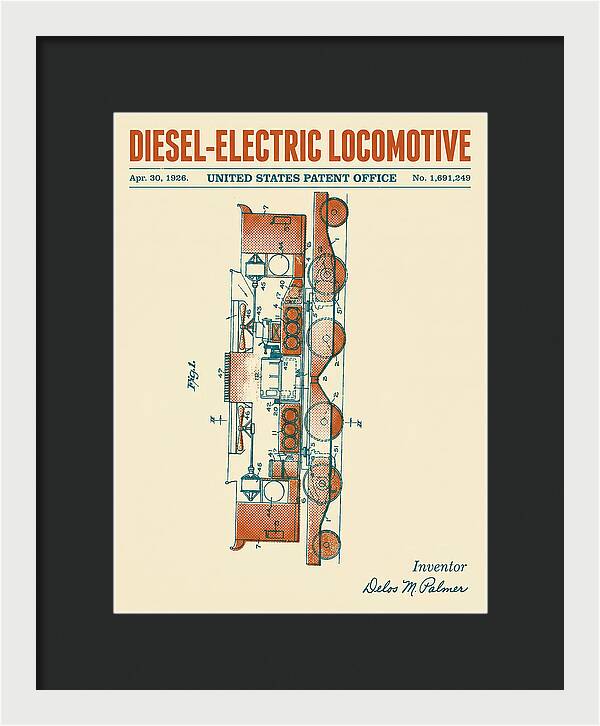 Diesel Electric Locomotive Retro Patent Us1691249
