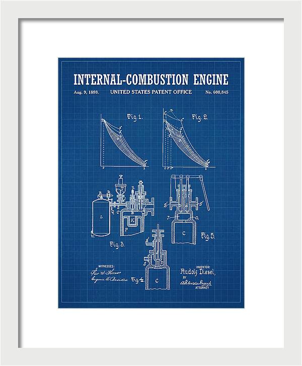 Diesel Internal Combustion Engine Blueprint Patent Us608845a