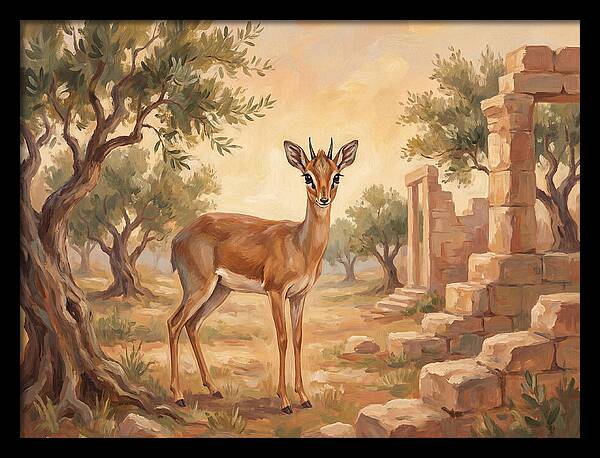Dik Dik In A Mediterranean Landscape