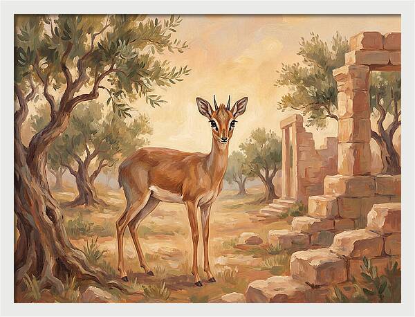 Dik Dik In A Mediterranean Landscape