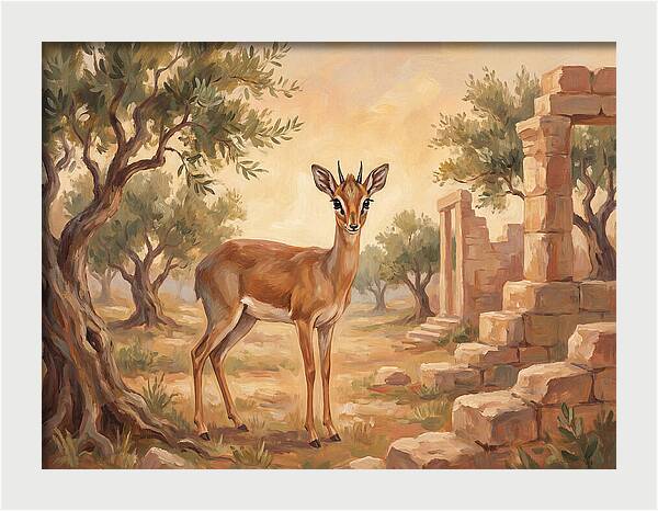Dik Dik In A Mediterranean Landscape