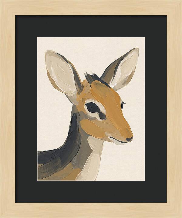 Dik Dik Portrait In Minimal Style