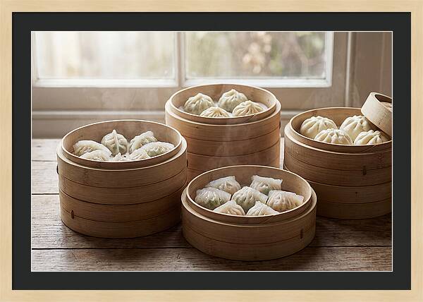 Dim Sum Delight In Bamboo Baskets