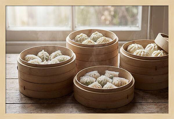 Dim Sum Delight In Bamboo Baskets
