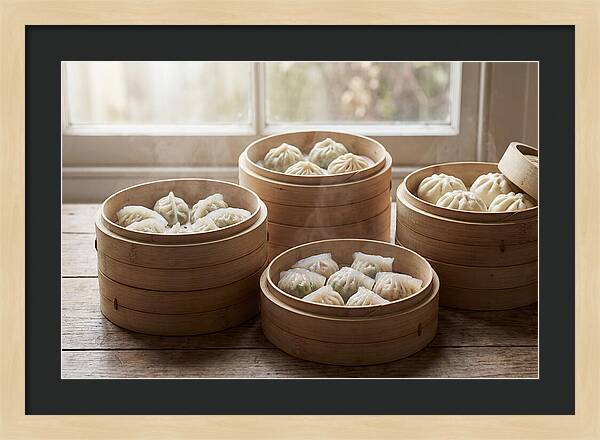 Dim Sum Delight In Bamboo Baskets