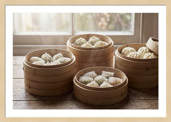 Dim Sum Delight In Bamboo Baskets