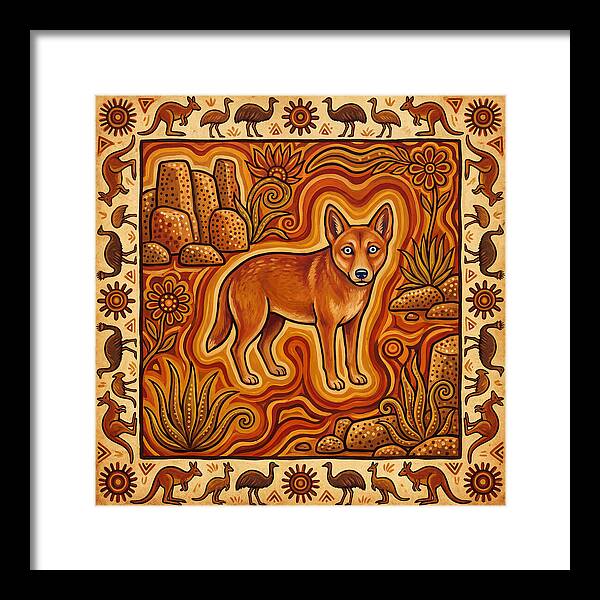 Dingo In Folk Art Style