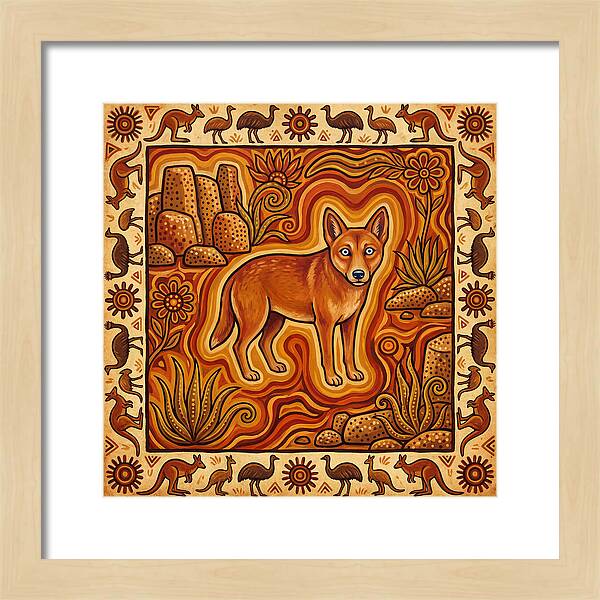 Dingo In Folk Art Style