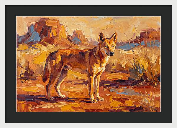 Dingo In The Desert Sunlight