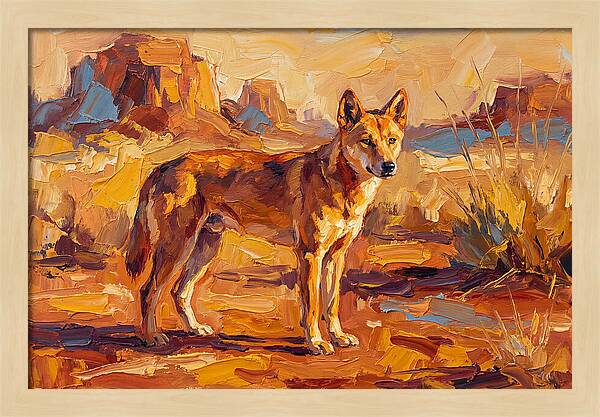Dingo In The Desert Sunlight