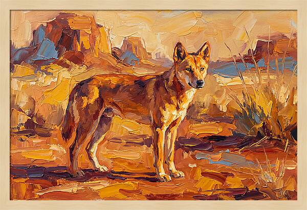 Dingo In The Desert Sunlight