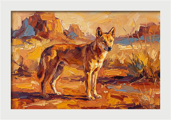 Dingo In The Desert Sunlight
