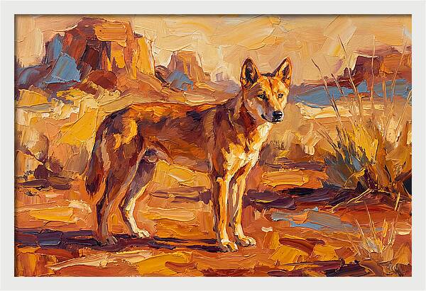 Dingo In The Desert Sunlight