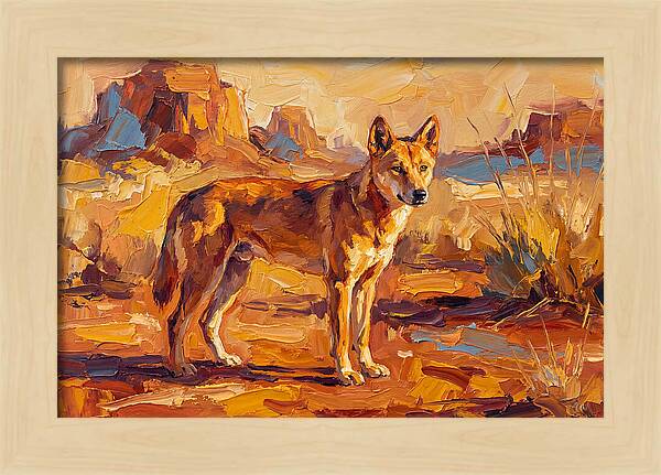 Dingo In The Desert Sunlight