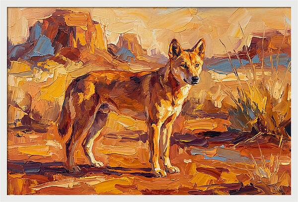Dingo In The Desert Sunlight