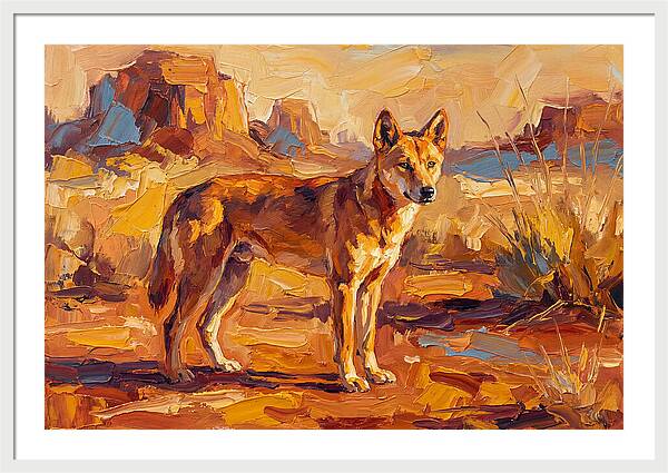 Dingo In The Desert Sunlight
