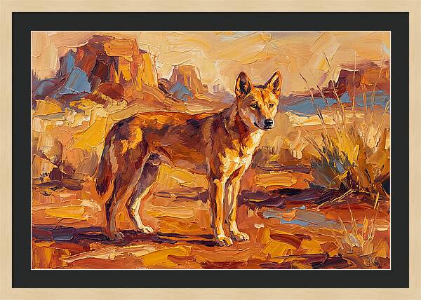 Dingo In The Desert Sunlight