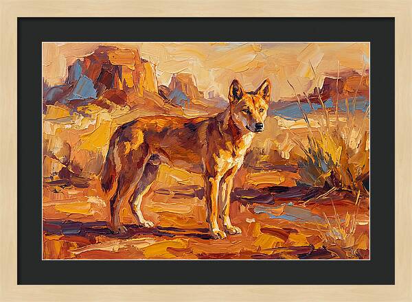 Dingo In The Desert Sunlight