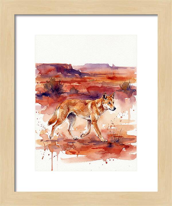 Dingo Walking Through Desert Landscape