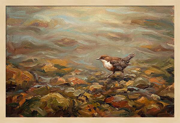Dipper Bird Walking Underwater
