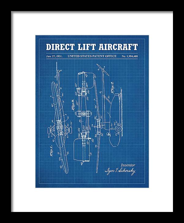 Direct Lift Aircraft Sikorsky Helicopter Blueprint Patent Us1994488