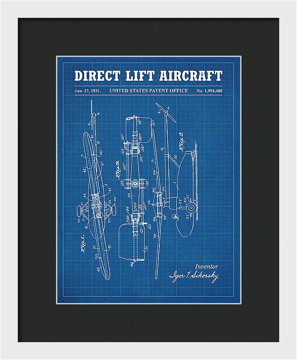 Direct Lift Aircraft Sikorsky Helicopter Blueprint Patent Us1994488