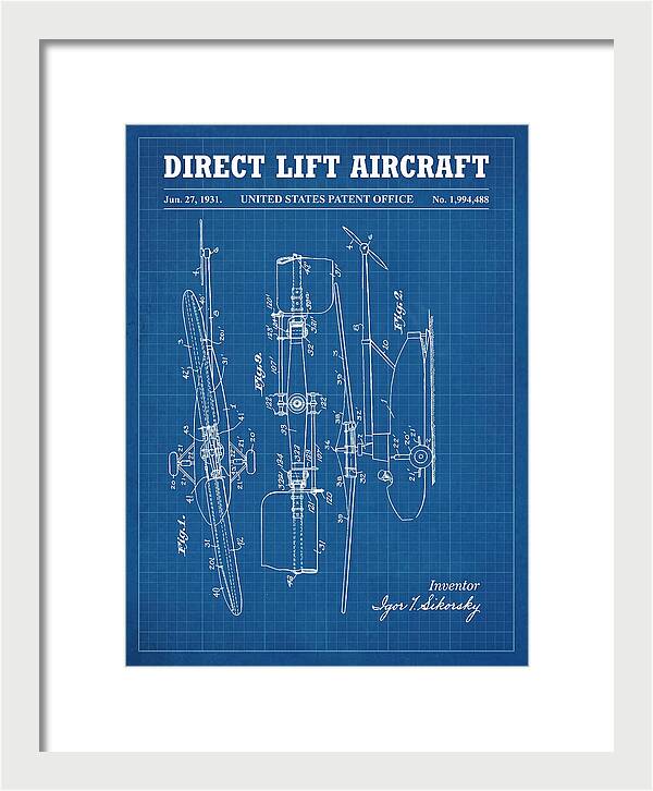 Direct Lift Aircraft Sikorsky Helicopter Blueprint Patent Us1994488