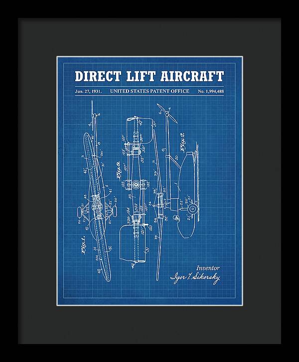 Direct Lift Aircraft Sikorsky Helicopter Blueprint Patent Us1994488