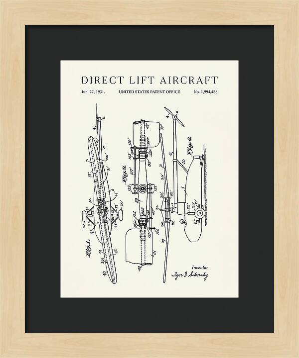 Direct Lift Aircraft Sikorsky Helicopter Minimalist Patent Us1994488