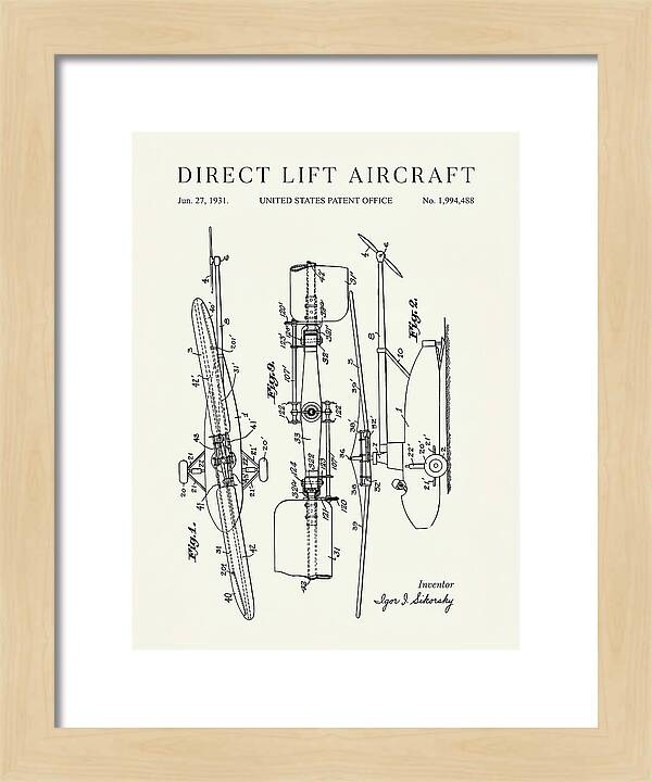 Direct Lift Aircraft Sikorsky Helicopter Minimalist Patent Us1994488