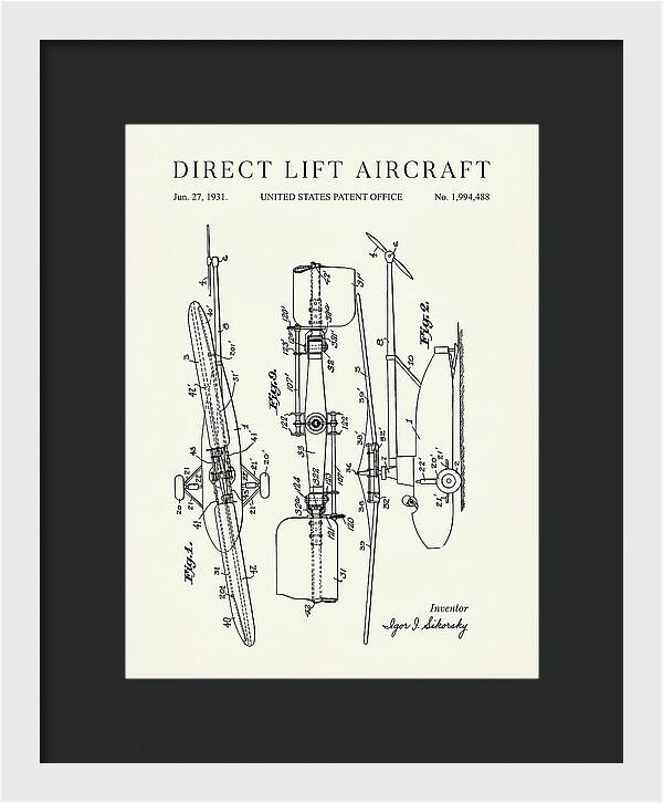 Direct Lift Aircraft Sikorsky Helicopter Minimalist Patent Us1994488
