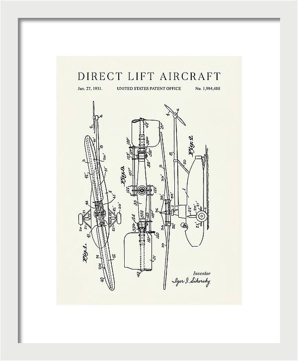 Direct Lift Aircraft Sikorsky Helicopter Minimalist Patent Us1994488
