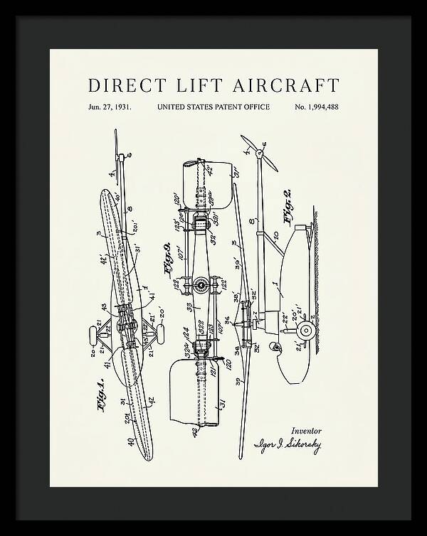 Direct Lift Aircraft Sikorsky Helicopter Minimalist Patent Us1994488