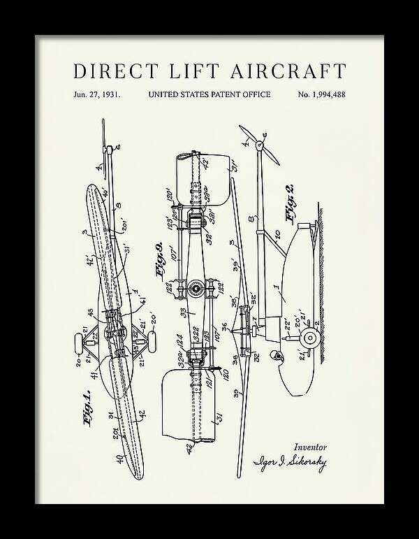 Direct Lift Aircraft Sikorsky Helicopter Minimalist Patent Us1994488