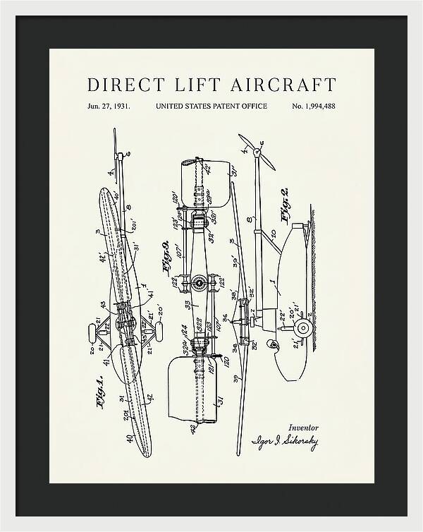 Direct Lift Aircraft Sikorsky Helicopter Minimalist Patent Us1994488