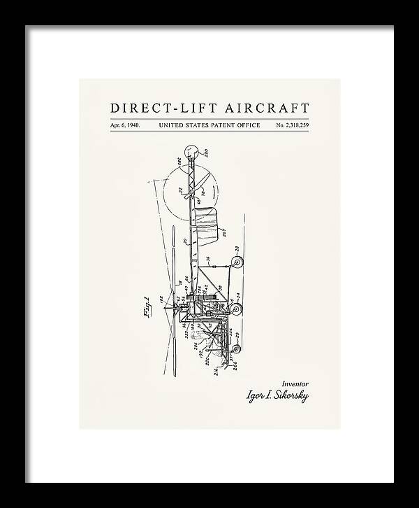 Direct Lift Aircraft Sikorsky Helicopter Minimalist Patent Us2318259