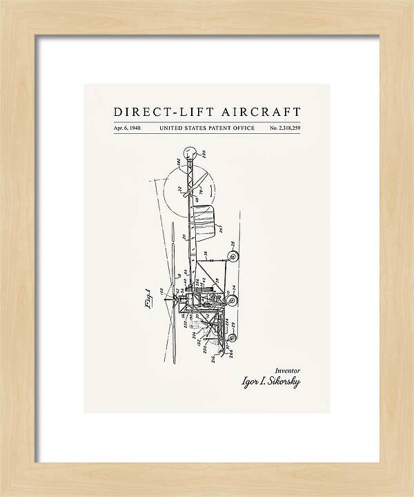 Direct Lift Aircraft Sikorsky Helicopter Minimalist Patent Us2318259