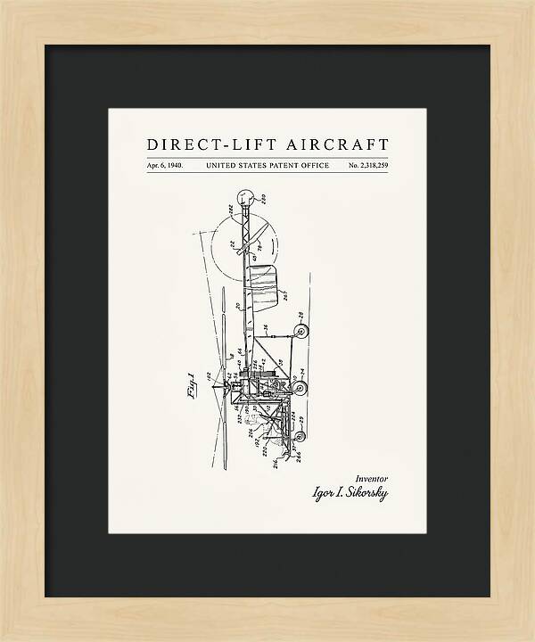 Direct Lift Aircraft Sikorsky Helicopter Minimalist Patent Us2318259