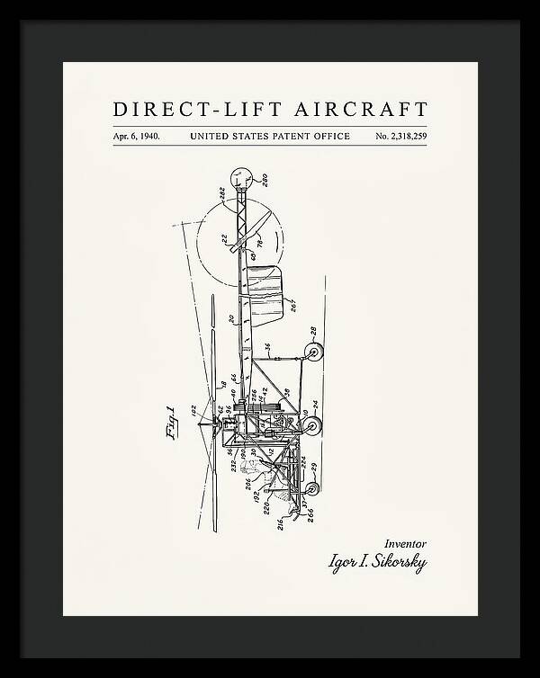 Direct Lift Aircraft Sikorsky Helicopter Minimalist Patent Us2318259