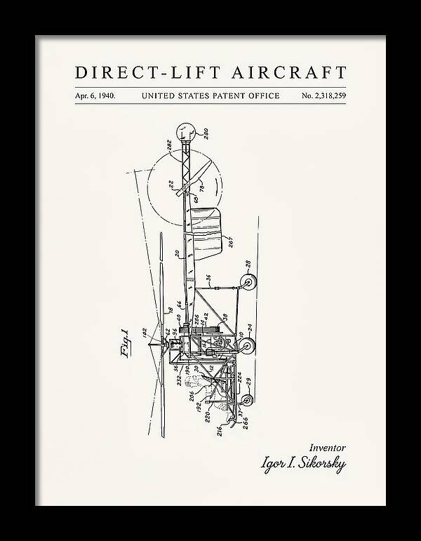 Direct Lift Aircraft Sikorsky Helicopter Minimalist Patent Us2318259