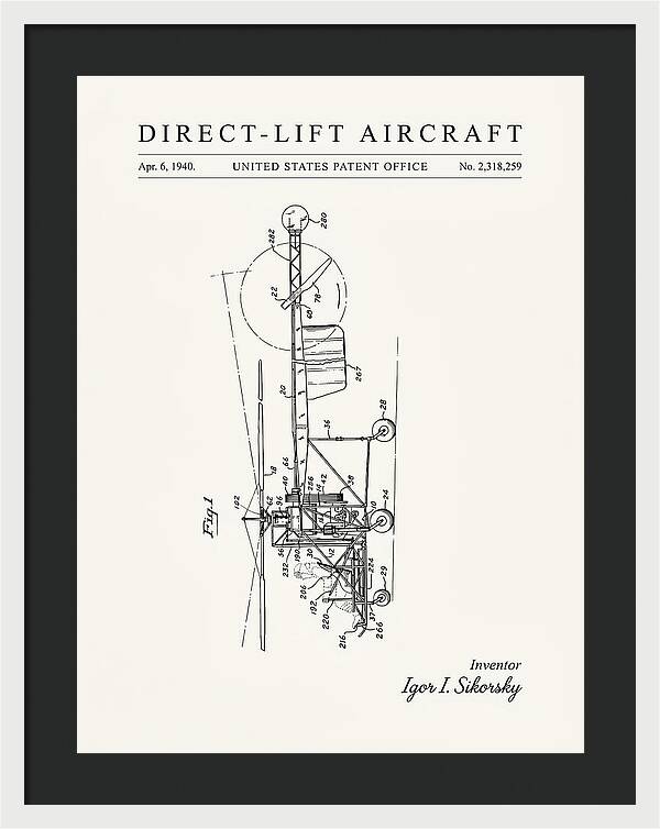 Direct Lift Aircraft Sikorsky Helicopter Minimalist Patent Us2318259